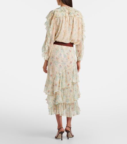 Jupe midi Meadow en soie à fleurs - Ulla Johnson - Modalova