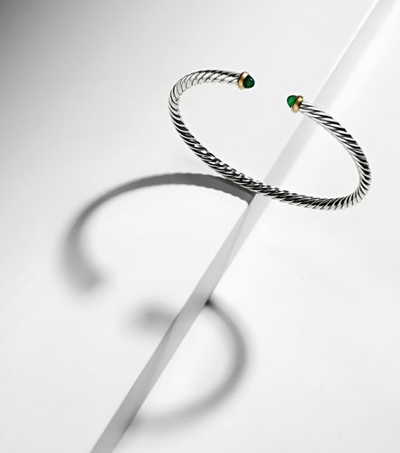 Bracelet Cable Flex® en argent sterling, or 14 ct et onyxes - David Yurman - Modalova