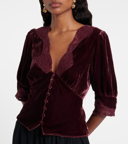 Top Amanda en velours et dentelle - Rixo - Modalova