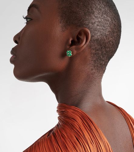 Yvonne Léon Boucles d’oreilles Puces Dôme Trèfle en or 9 ct, diamants et malachite - Yvonne Leon - Modalova