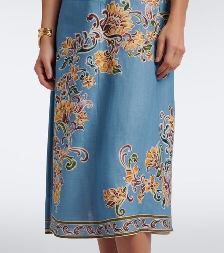 Alémais Robe midi Joan en lin à fleurs - Alemais - Modalova