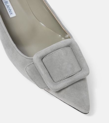 Ballerines Maysalepumpflat en daim - Manolo Blahnik - Modalova