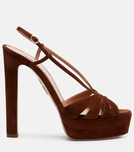 Sandales slingback Aimée à plateau en daim - Aquazzura - Modalova