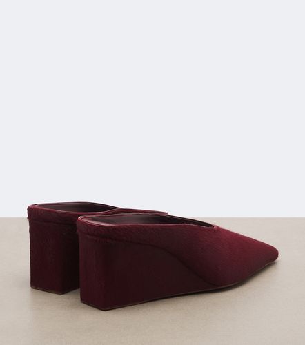 Alaïa Mules compensées Cube en cuir façon poulain - Alaia - Modalova