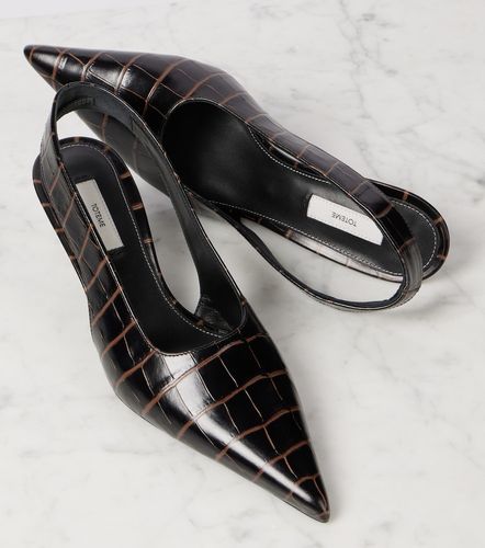 Escarpins slingback en cuir façon croco - Toteme - Modalova