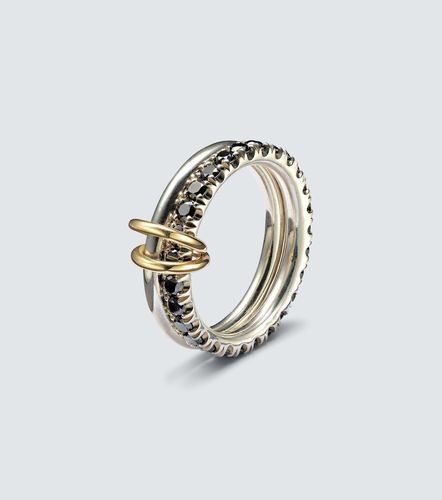 Bague Enzo en argent sterling, or 18 ct et diamants noirs - Spinelli Kilcollin - Modalova