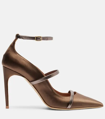 Escarpins Diaz 100 en satin et cuir - Malone Souliers - Modalova