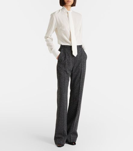 Pantalon droit en tweed de laine - McQueen - Modalova