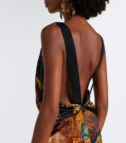 Robe longue en soie à imprimé - Dries Van Noten - Modalova