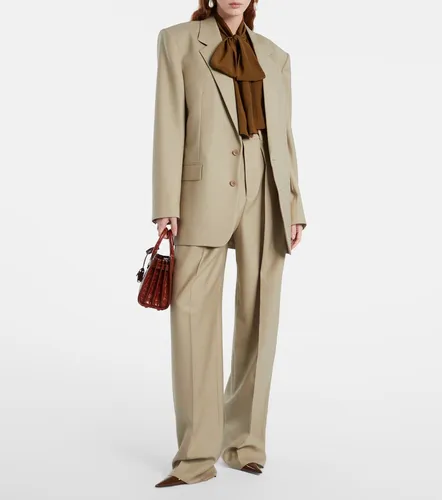 Pantalon ample en laine et soie - Saint Laurent - Modalova