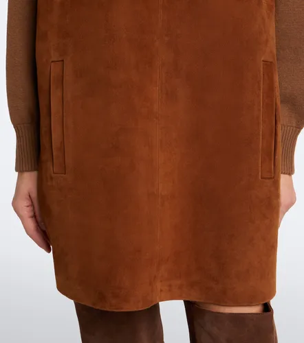 Robe pull en laine, cachemire et cuir - Max Mara - Modalova
