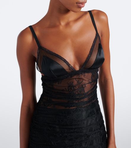 Robe midi transparente en dentelle - Dolce&Gabbana - Modalova