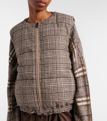Veste doudoune sans manches à motif tartan - Brunello Cucinelli - Modalova