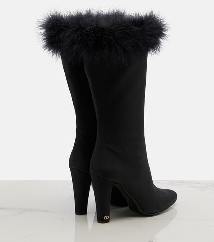 Bottes Hotty en satin à plumes - Valentino Garavani - Modalova
