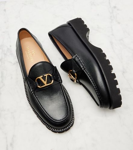 Mocassins VLogo à plateforme en cuir - Valentino Garavani - Modalova