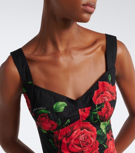 Top en coton mélangé à fleurs - Dolce&Gabbana - Modalova