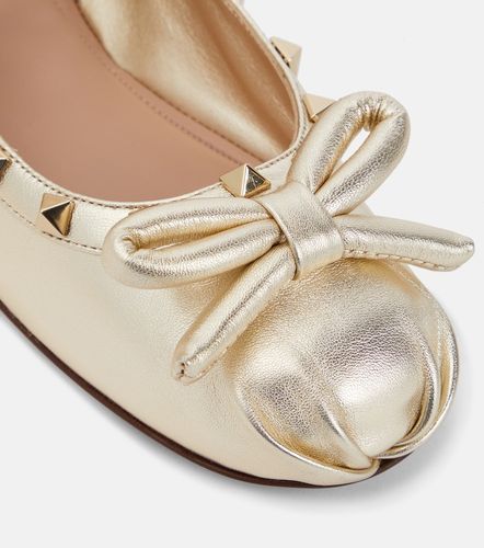 Ballerines Rockstud en cuir métallisé - Valentino Garavani - Modalova