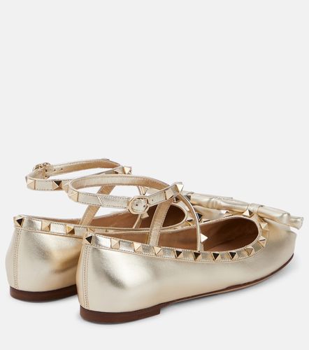 Ballerines Rockstud en cuir métallisé - Valentino Garavani - Modalova