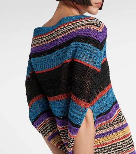 Poncho rayé en crochet - Valentino Garavani - Modalova