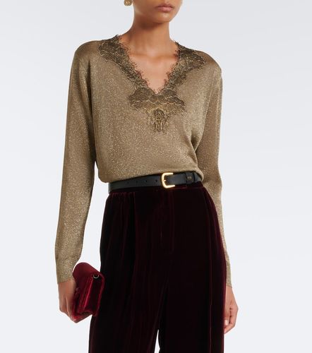Pull en lamé à finitions en dentelle - Valentino Garavani - Modalova