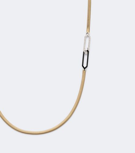 Collier Feelings en or 18 ct, émail et diamants - Nikos Koulis - Modalova