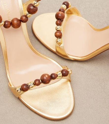 Sandales en cuir métallisé à ornement - Gianvito Rossi - Modalova