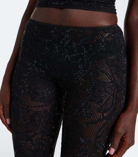 Legging en dentelle de soie mélangée - Gucci - Modalova