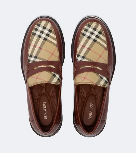 Mocassins Check en cuir - Burberry - Modalova