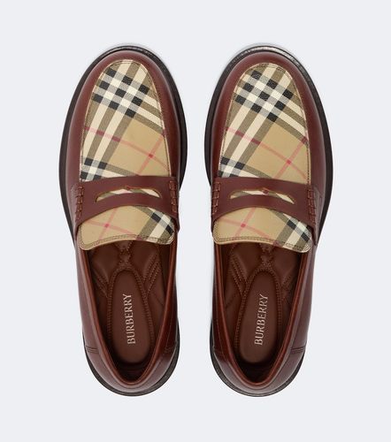 Mocassins Check en cuir - Burberry - Modalova