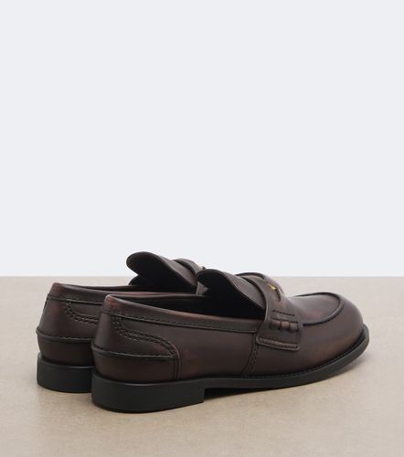 Mocassins en cuir à ornements - Miu Miu - Modalova