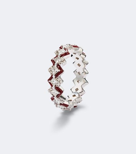 Bague Puzzle en or blanc 18 ct, émail et diamants - Kamyen - Modalova
