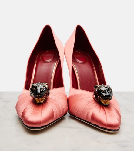 Escarpins Pas De Chat 105 en satin à ornements - Valentino Garavani - Modalova
