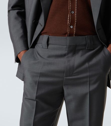 Pantalon droit en laine et mohair - Versace - Modalova