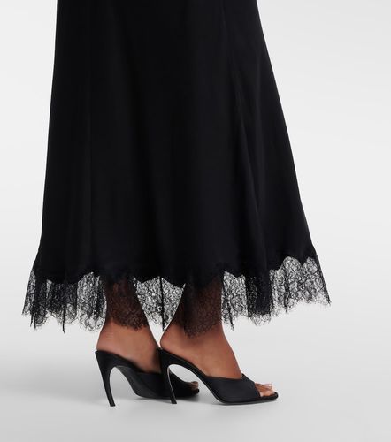 Robe longue en satin et dentelle - Self-Portrait - Modalova