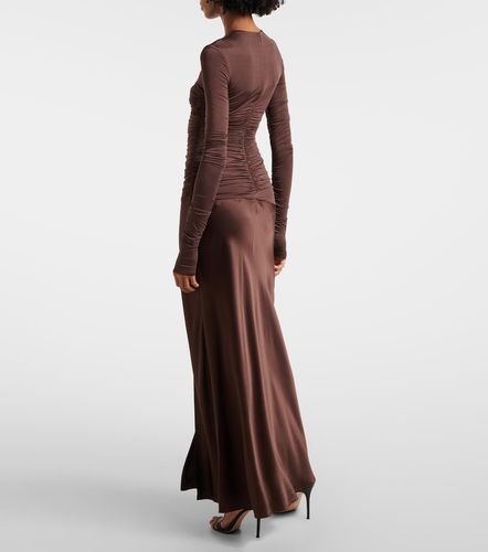 Robe longue Alessia en jersey et satin - SIR - Modalova