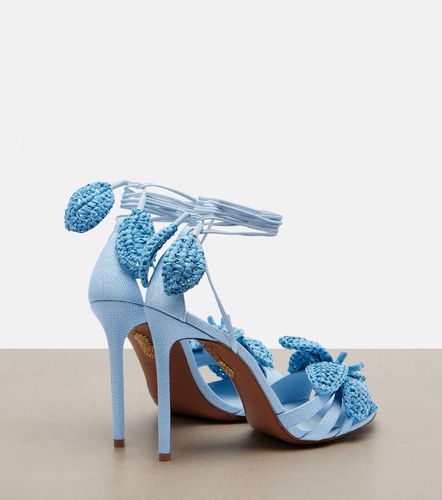 Sandales Calypso en raphia à appliqués floraux - Aquazzura - Modalova