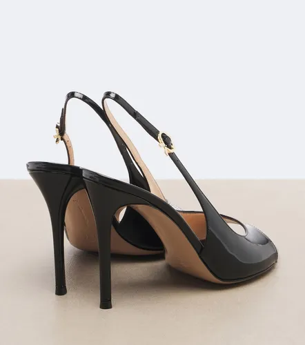 Sandales slingback en cuir verni - Gianvito Rossi - Modalova