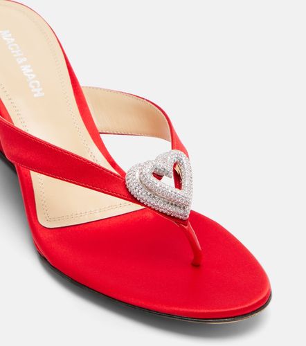 Mules compensées Double Heart en satin - Mach & Mach - Modalova