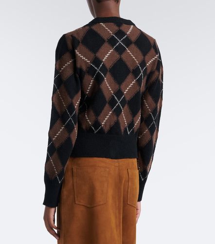 Cardigan en laine vierge à motif argyle - Ami Paris - Modalova