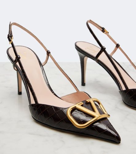 Escarpins slingback VLogo 80 en cuir - Valentino Garavani - Modalova