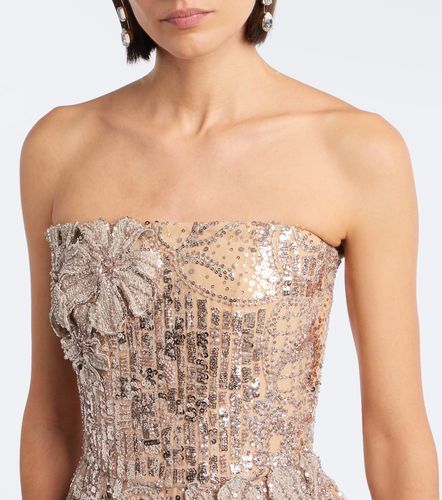 Robe bustier en tulle à ornements - Elie Saab - Modalova