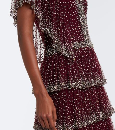 Robe de cocktail en tulle à ornements - Costarellos - Modalova