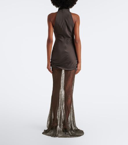 Robe longue Eldra en satin à dentelle - De La Vali - Modalova