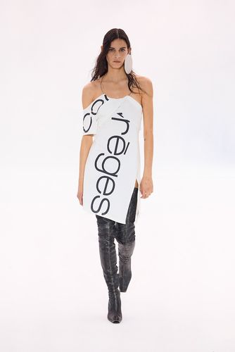 Courrèges Robe en coton à épaules dénudées et logo - Courreges - Modalova