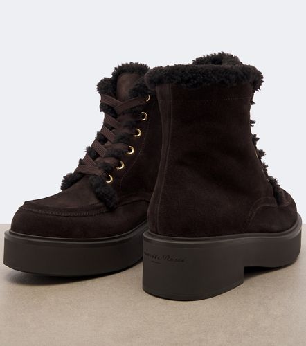 Bottines en daim et shearling - Gianvito Rossi - Modalova