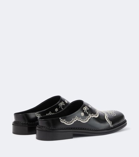 Mules en cuir à broderies florales - Simone Rocha - Modalova