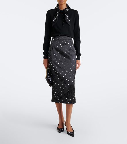 Jupe crayon en satin à imprimé - Dolce&Gabbana - Modalova