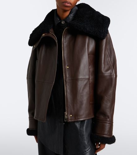 Veste matelassée en cuir et shearling - Sportmax - Modalova