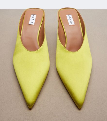 Alaïa Mules compensées Cube en satin - Alaia - Modalova
