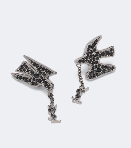 Boucles d'oreilles Cassandre à cristaux - Saint Laurent - Modalova